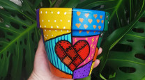 Brea Snider shows her talent and flair through her colourful plant pots photo