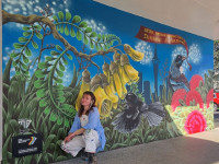 Brigita Botma’s Resene Nature Mural refreshing Pukekohe Town Centre