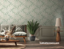 Living area featuring natured-inspired green Resene wallpaper