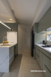 Kitchen painted in Resene Emerge, Resene Double Sea Fog and Resene Half Alabaster
