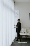 Master bedroom, bedroom featuring Resene Half Ash