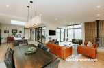 Living area, neutral living area, living area featuring Resene Half Albescent White