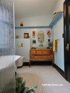Bathroom, bathroom painted in Resene Escape
