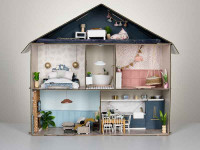 Interior designer Annick Larkin transforms a cardboard box into a Japandi Chic teeny house