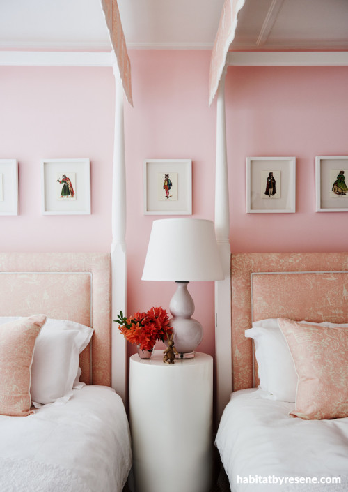 pink bedroom, girls bedroom ideas, pink interior ideas, bedroom inspiration, pink feature wall