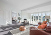 lounge, living room, white lounge, white living room, neutrals, resene alabaster, leather sofa 