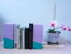 diy bookends, upcycling, painted bookends, brick bookends, purple bookends, diy project