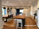 white, kitchen, dining, resene double black white, resene half black white, gisborne, farmhouse