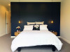 dark blue, bedroom, resene dark side, tongue and groove, gisborne, farmhouse