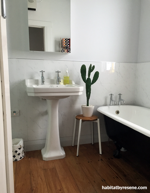 bathroom, white, black, art deco, paint ideas, paint trends