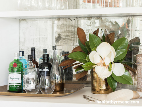kitchen inspiration, kitchen bar ideas, antique mirror, kitchen bar inspiration, kitchen decor