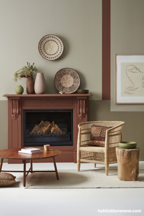 fireplace, living room, lounge, brown fireplace, brown living room, interior lines, feature wall