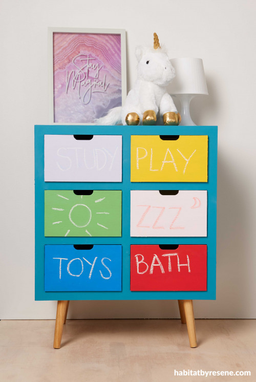 chalkboard paint ideas, blackboard paint ideas, kids diy ideas, children diy ideas, painted drawers