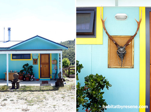 aqua house, tiny house, small house, bach design, bach decorating,